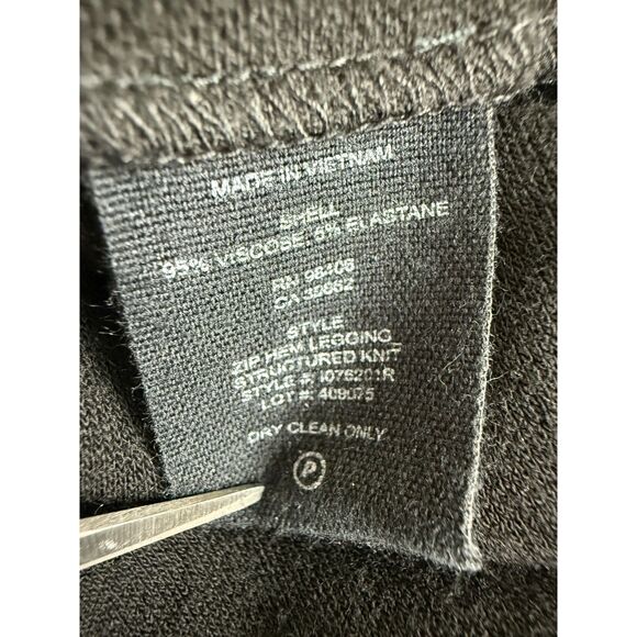 Theory Zip Hem Legging Pants Structured Knit Black Viscose Stretch Women's M - Picture 4 of 9
